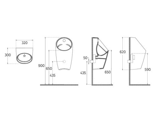 Писсуар сенсорный подвесной ISVEA Infinity черный матовый 10NF92001-2N