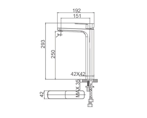 Смеситель для раковины высокий Wonzon&Woghand ARNIE, Черный матовый WW-691104-MB