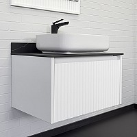 Тумба с раковиной Comforty Марсель-75 белый матовый со столешницей