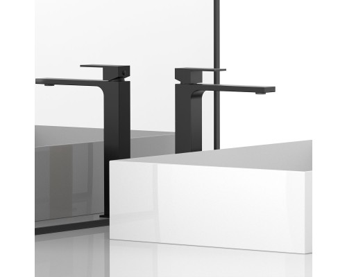 Смеситель для раковины Vincea Cube VBF-1C02MB однорычажный черный