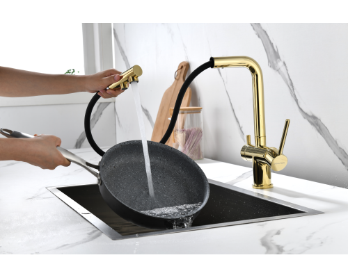 Смеситель для кухни Paulmark Serpentine Se213222-G Золото