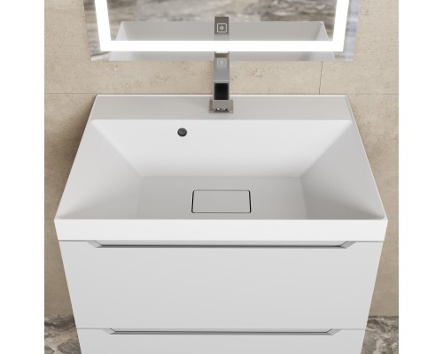 Раковина для ванной 60 см, Uperwood Classic New, белая глянцевая, с накладкой для слива