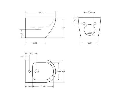 Биде BelBagno Sfera-R BB046BH подвесное Белое