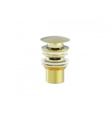 Донный клапан для раковины с переливом Wonzon&Woghand, Брашированное золото