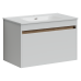 Тумба под раковину SANCOS Smart 790х450х500, c двумя ящиками, белый глянец