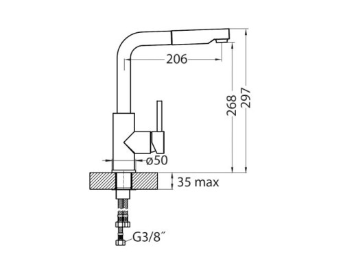 Смеситель для мойки с вытяжным изливом Alveus Siros 1129047 Хром