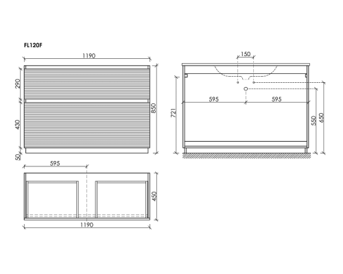 Тумба под раковину Напольная Sancos Folk Floor 119.5 FL120FW Bianco