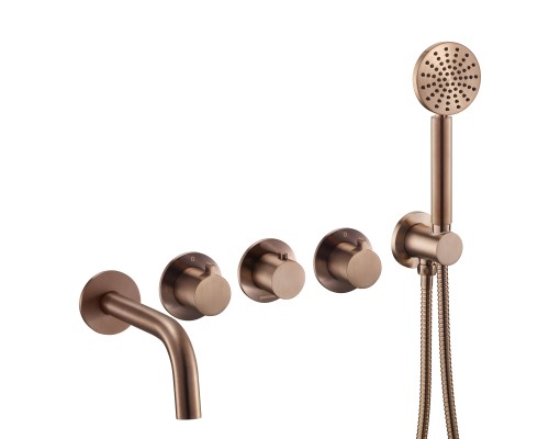 Смеситель термостатический для ванны встраиваемый Benesque Lumiere 11011606 бронза брашированная