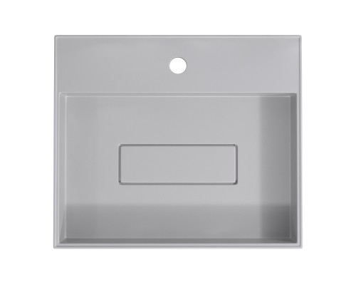 Раковина для ванной накладная 50 см, Uperwood Tanos Quartz, прямоугольная, белая, "жасмин"