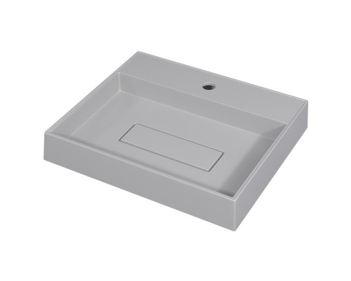 Раковина для ванной накладная 50 см, Uperwood Tanos Quartz, прямоугольная, белая, "жасмин"