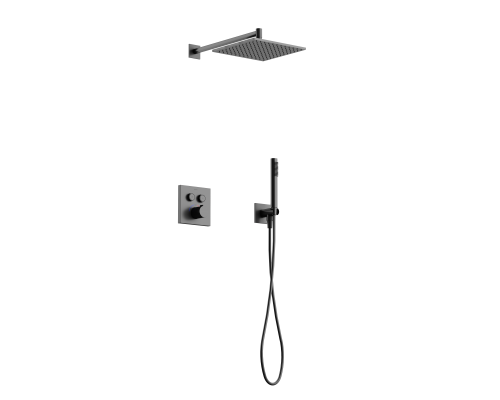 Душевой комплект с термостатом SANCOS Linn вороненая сталь SC9022GG