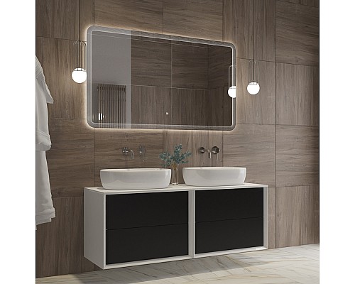 Зеркало Cezares Duet 140 CZR-SPC-DUET-1400-800-LED-TCH с подсветкой с лазерной гравировкой и сенсорным выключателем Зеркало Cezares Duet 140 CZR-SPC-DUET-1400-800-LED-TCH с подсветкой с лазерной гравировкой и сенсорным выключателем
