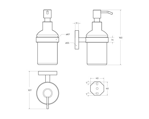 Дозатор для жидкого мыла Cezares Relax RELAX-SOIS-V-GM Оружейная сталь