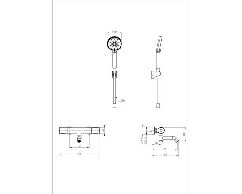 Смеситель для ванны с душем и термостатом Wonzon&Woghand, Белый матовый
