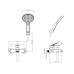 Настенный смеситель для ванны и душа Arrow AG3605 с выдвижной планкой хром