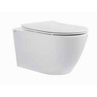 Подвесной безободковый унитаз Charus Estella EWC700-121W сиденьем микролифт