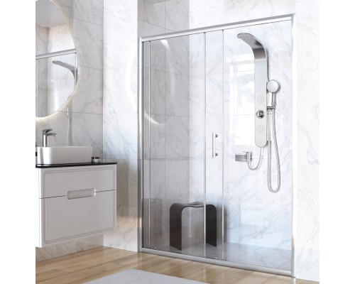 Душевая дверь напольная Taliente 120x195см, прозр.стекло 6мм, хром