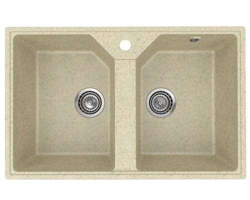 Кухонная мойка из искусственного камня Uperwood ECON UPD-402-002, 2 чаши, бежевая матовая