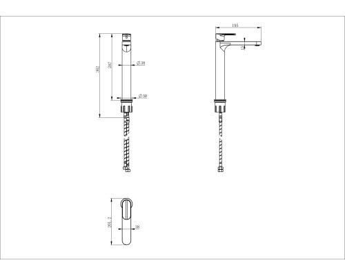 Смеситель для раковины высокий Wonzon&Woghand, Белый матовый