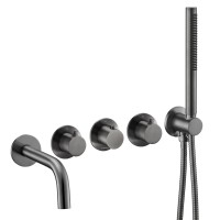 Смеситель термостатический для ванны встраиваемый Benesque Lumiere 11011703 черный брашированный