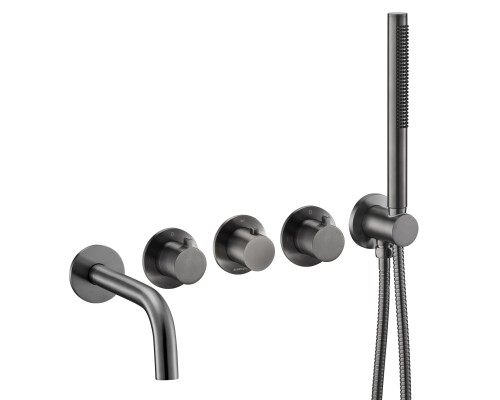 Смеситель термостатический для ванны встраиваемый Benesque Lumiere 11011703 черный брашированный