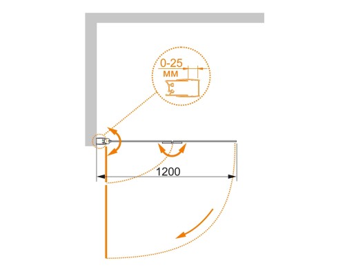 Шторка на ванну Cezares ECO-V-21-120/140-C-Cr