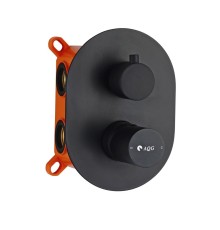 Встраиваемый смеситель для душа AQG Tube, с дивертером, черный матовый