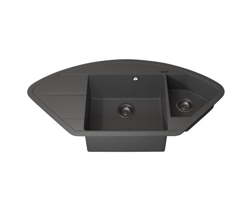 Кухонная мойка кварцевая Uperwood Quartz UPD-06-03, угловая двухсекционная, серая