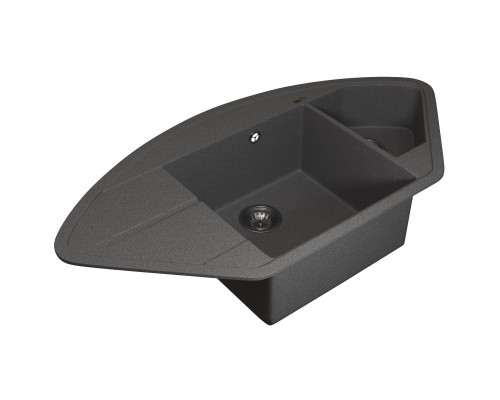 Кухонная мойка кварцевая Uperwood Quartz UPD-06-03, угловая двухсекционная, серая
