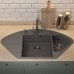 Кухонная мойка кварцевая Uperwood Quartz UPD-06-03, угловая двухсекционная, серая