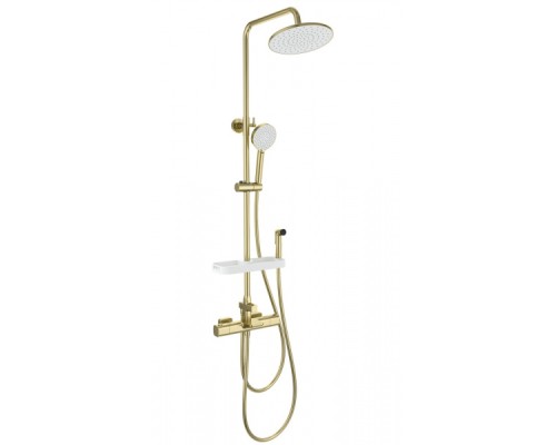 Душевая система с гигиеническим душем и термостатом Wonzon&Woghand, Брашированное золото