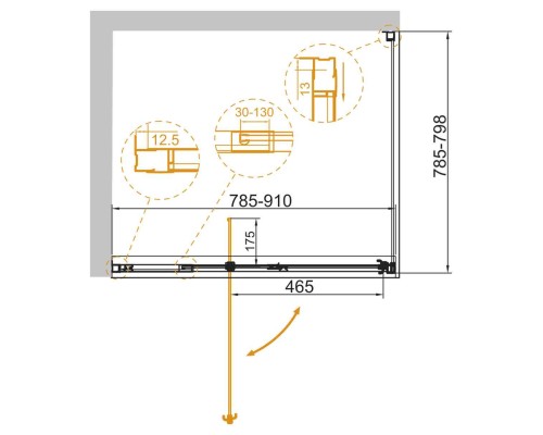 Душевой уголок Cezares VARIANTE-AH-1-80/90-80-C-Cr