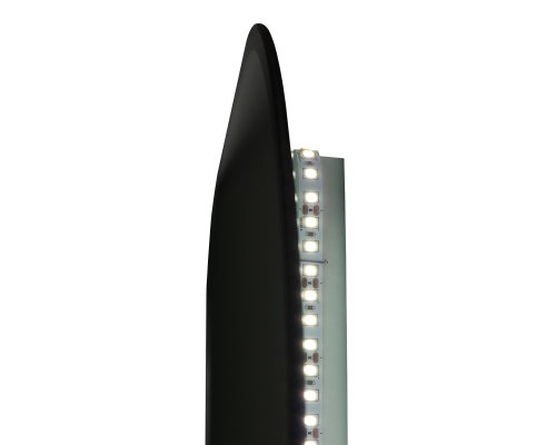 Зеркало Reflection Black View с подсветкой, бесконтактным сенсором, часами 60х100