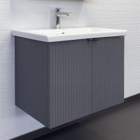 Подвесная Тумба с раковиной Comforty Лима-70П антрацит Como 70