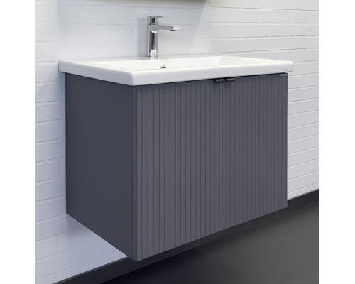 Подвесная Тумба с раковиной Comforty Лима-70П антрацит Como 70