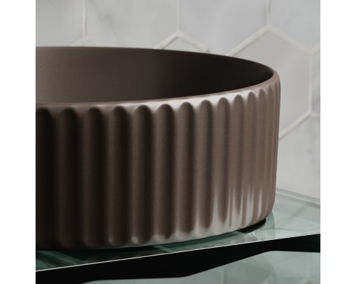 Раковина-чаша накладная Ceramicanova темно-Коричневый матовый 360x360x115