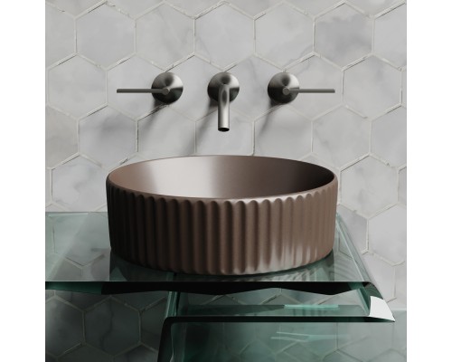 Раковина-чаша накладная Ceramicanova темно-Коричневый матовый 360x360x115