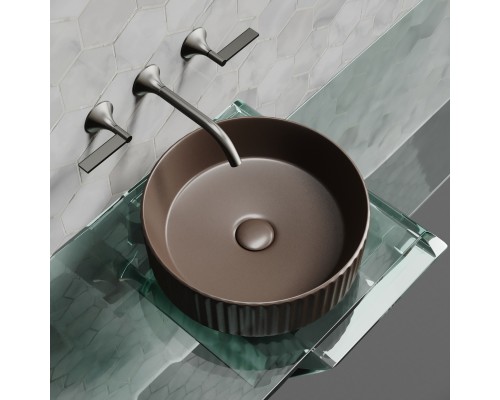 Раковина-чаша накладная Ceramicanova темно-Коричневый матовый 360x360x115