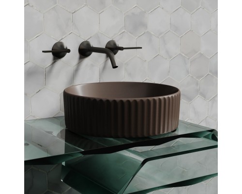 Раковина-чаша накладная Ceramicanova темно-Коричневый матовый 360x360x115