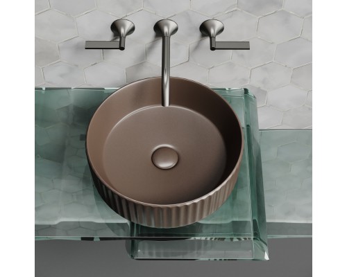 Раковина-чаша накладная Ceramicanova темно-Коричневый матовый 360x360x115
