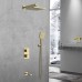 Душевой комплект Vincea Next VSFW-1N3TBG термостатический встраиваемый браш золото