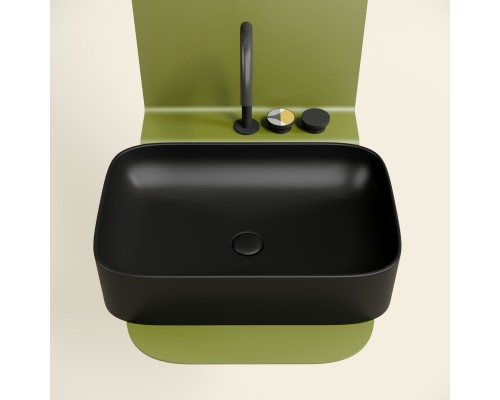 Раковина-чаша накладная Ceramicanova черный матовый Element 605x380x122