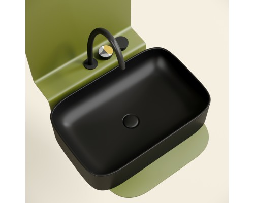 Раковина-чаша накладная Ceramicanova черный матовый Element 605x380x122