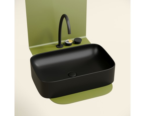 Раковина-чаша накладная Ceramicanova черный матовый Element 605x380x122