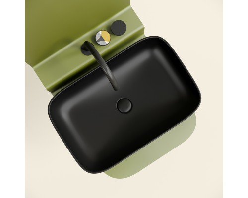 Раковина-чаша накладная Ceramicanova черный матовый Element 605x380x122