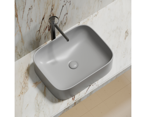 Чаша накладная прямоугольная Ceramica Nova Element 50x38 Серый Матовый