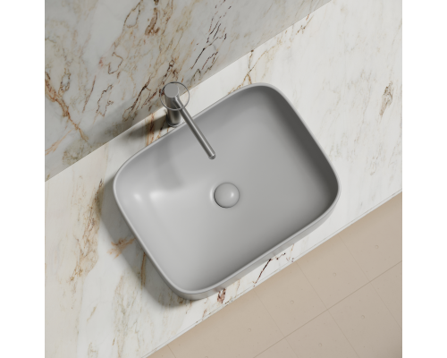 Чаша накладная прямоугольная Ceramica Nova Element 50x38 Серый Матовый