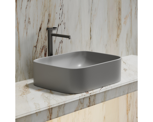 Чаша накладная прямоугольная Ceramica Nova Element 50x38 Серый Матовый