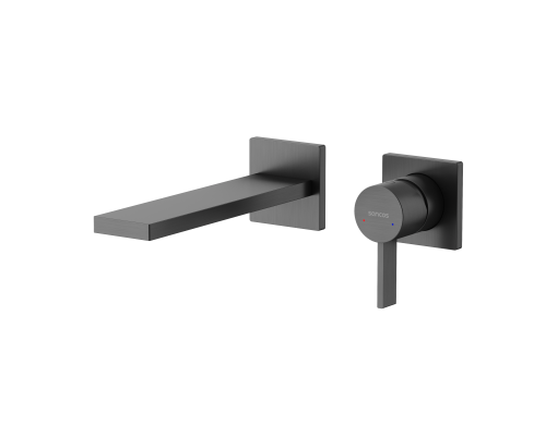Смеситель для раковины SANCOS Linn c внутренней частью, вороненая сталь, SC9021GG