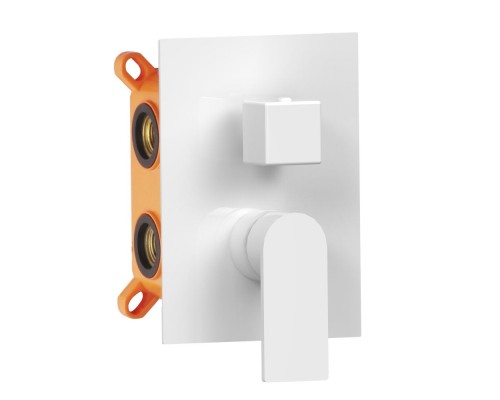 Встраиваемый смеситель для душа AQG Alpha, с дивертером, белый матовый